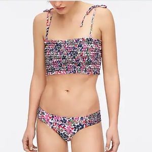Smocked surf hipster bikini- watermark floral